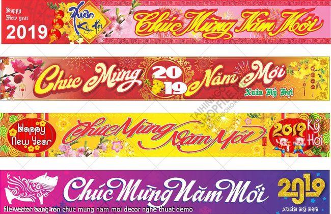 file vector bang ron chuc mung nam moi decor nghe thuat 